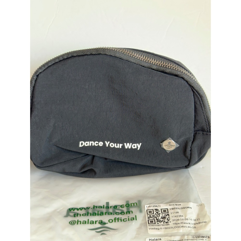 Halara Dance Your Way Belt Bag Black Waist Pack YB023LOGORW New